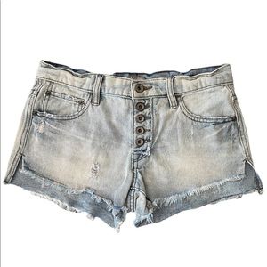 Free people cut off low rise denim Jean shorts 24